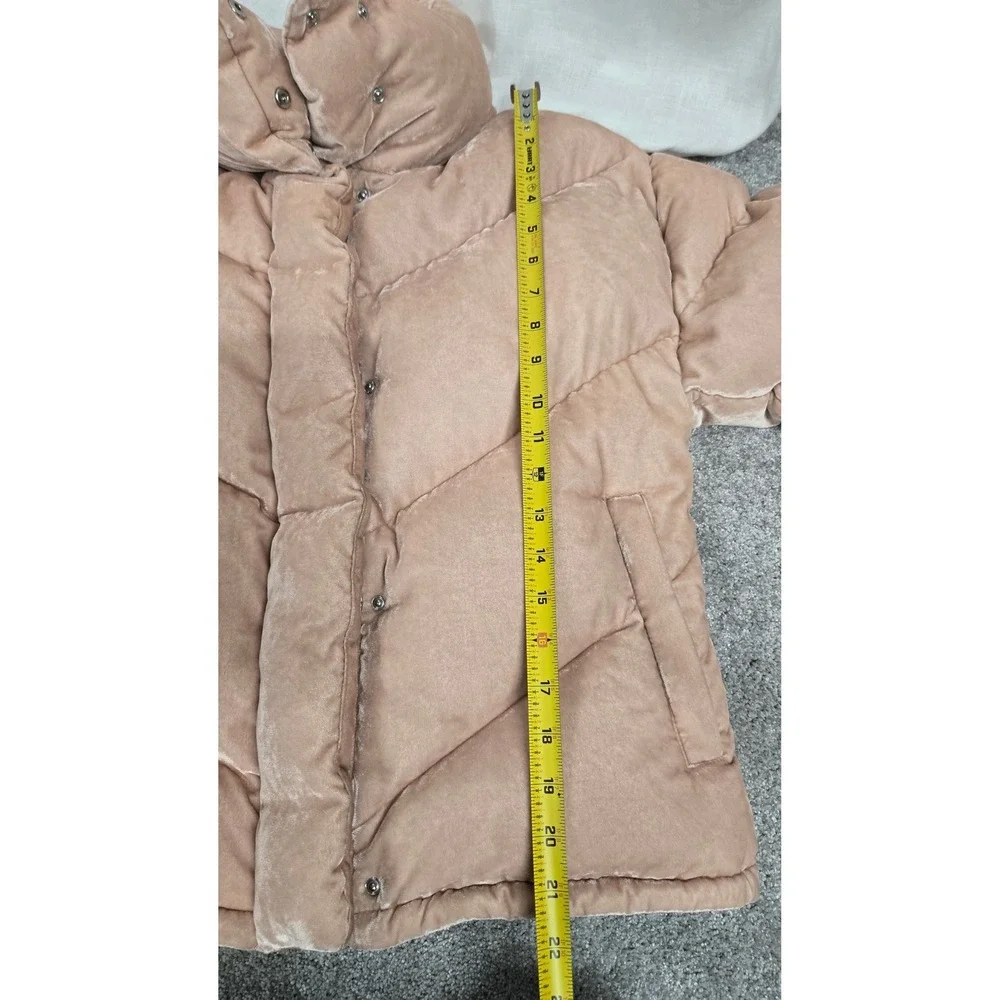 ARITZIA Wilfred Cloud Puff Velvet Goose Down Puffer Coat Jacket Pink XS READ‎